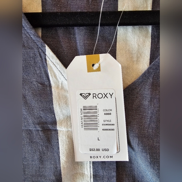 Roxy - blue and white striped dress - women's size large - Picture 2 of 5